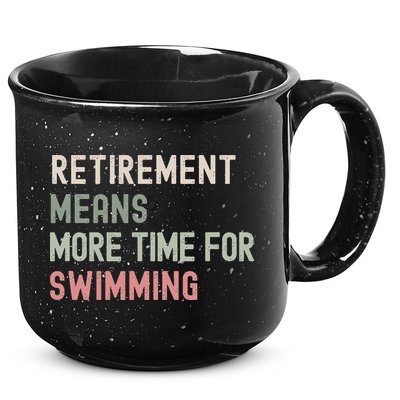 More Time for Swimming Paddling the Lakes in Retirement 15oz Campfire Ceramic Mug