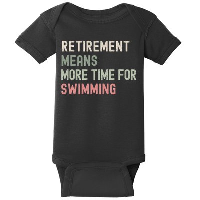 More Time for Swimming Paddling the Lakes in Retirement Baby Bodysuit