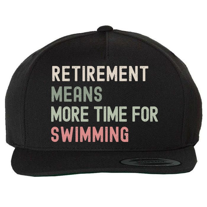 More Time for Swimming Paddling the Lakes in Retirement Wool Snapback Cap