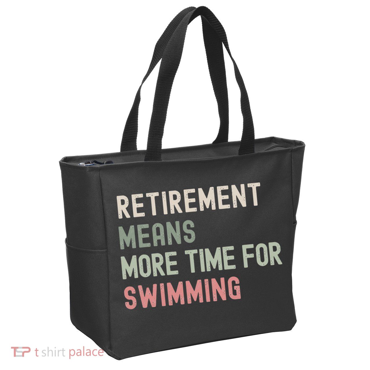 More Time for Swimming Paddling the Lakes in Retirement Zip Tote Bag