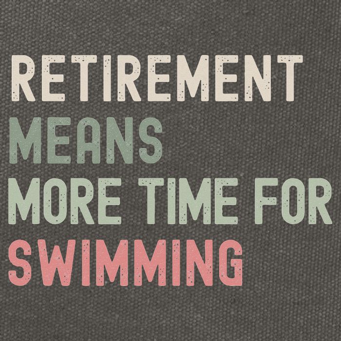 More Time for Swimming Paddling the Lakes in Retirement Cotton Canvas Backpack