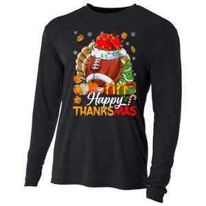 Merry Thanksmas Football Santa Hat Thanksgiving Christmas Cooling Performance Long Sleeve Crew