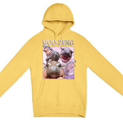 Moodeng The Famous Baby Pigmy Hippo Moodeng Premium Pullover Hoodie