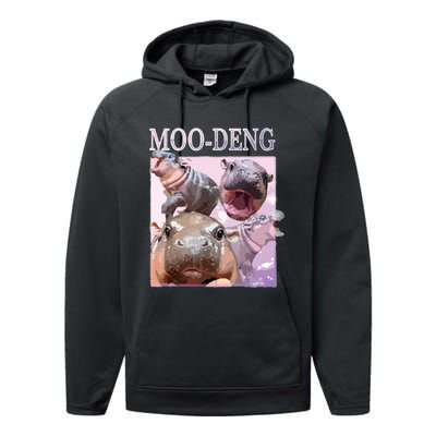 Moodeng The Famous Baby Pigmy Hippo Moodeng Performance Fleece Hoodie