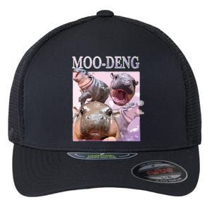 Moodeng The Famous Baby Pigmy Hippo Moodeng Flexfit Unipanel Trucker Cap