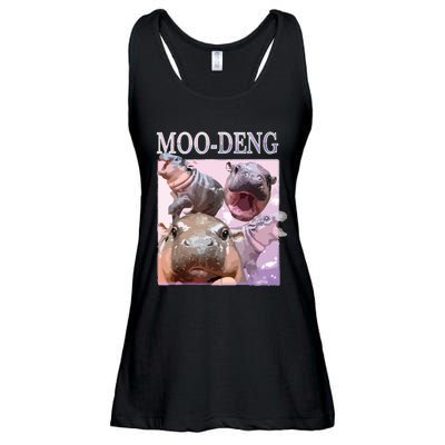 Moodeng The Famous Baby Pigmy Hippo Moodeng Ladies Essential Flowy Tank