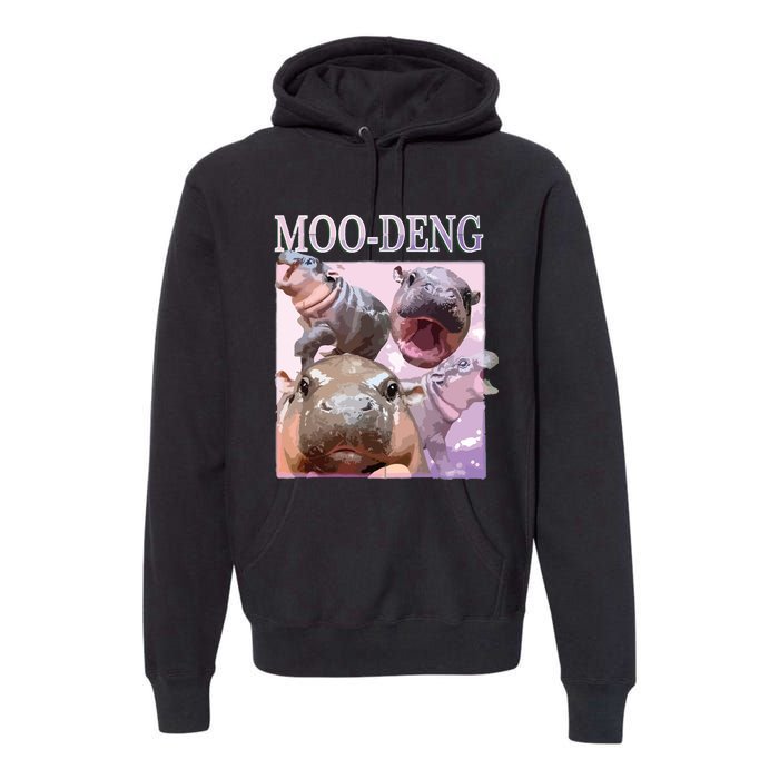 Moodeng The Famous Baby Pigmy Hippo Moodeng Premium Hoodie