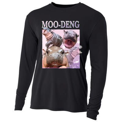 Moodeng The Famous Baby Pigmy Hippo Moodeng Cooling Performance Long Sleeve Crew