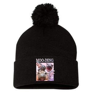 Moodeng The Famous Baby Pigmy Hippo Moodeng Pom Pom 12in Knit Beanie