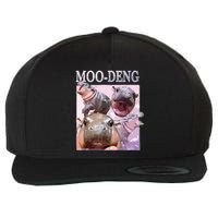 Moodeng The Famous Baby Pigmy Hippo Moodeng Wool Snapback Cap