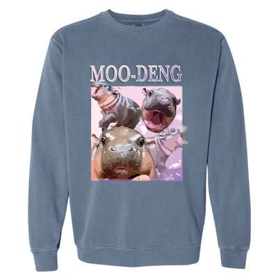 Moodeng The Famous Baby Pigmy Hippo Moodeng Garment-Dyed Sweatshirt