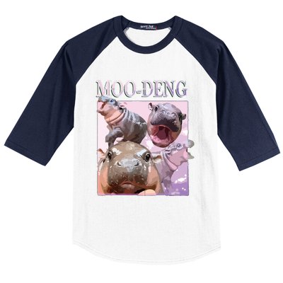 Moodeng The Famous Baby Pigmy Hippo Moodeng Baseball Sleeve Shirt