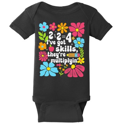 Math Teacher Floral Pi Teacher Math Mathematics Happy Pi Baby Bodysuit