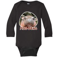 Moodeng The Famous Cute Baby Pigmy Hippo In Thailand Baby Long Sleeve Bodysuit