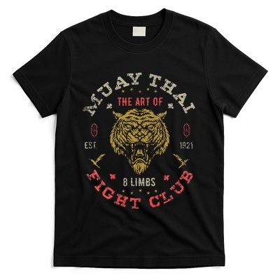 Muay Thai Fighter Vintage Twin Tiger Art Of 8 Limbs T-Shirt