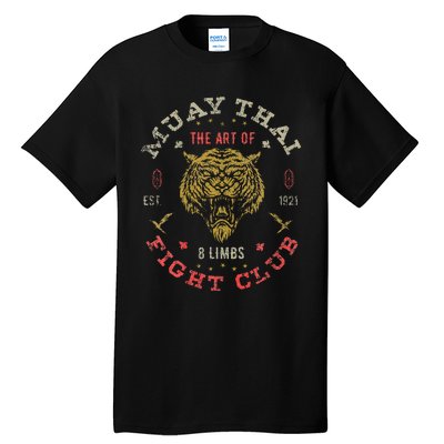 Muay Thai Fighter Vintage Twin Tiger Art Of 8 Limbs Tall T-Shirt