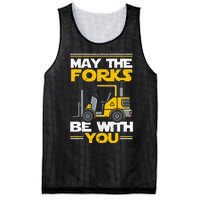 May The Forks Be With You Forklift Operator Mesh Reversible Basketball Jersey Tank