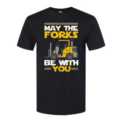 May The Forks Be With You Forklift Operator Softstyle CVC T-Shirt