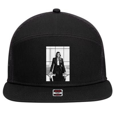 Melania Trump First Lady Official White House Portrait 7 Panel Mesh Trucker Snapback Hat