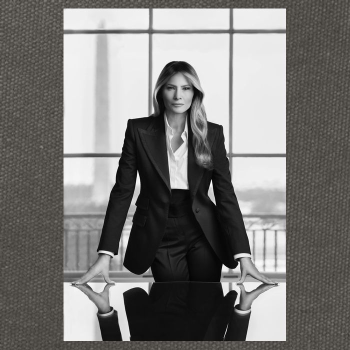 Melania Trump First Lady Official White House Portrait Cotton Canvas Backpack