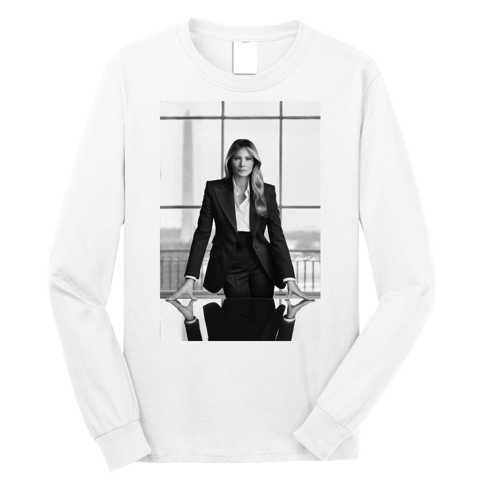 Melania Trump First Lady Official White House Portrait Long Sleeve Shirt