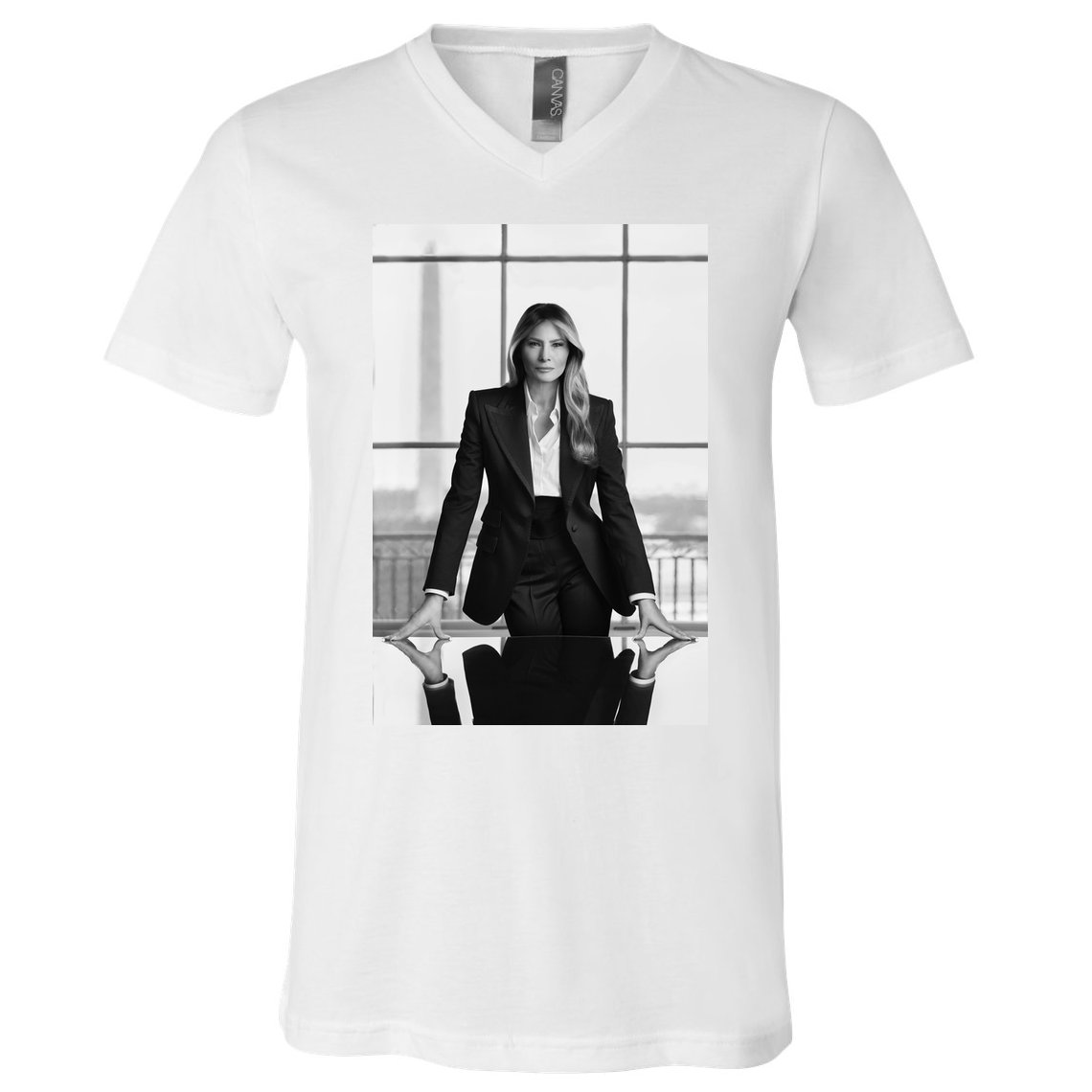 Melania Trump First Lady Official White House Portrait V-Neck T-Shirt