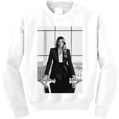 Melania Trump First Lady Official White House Portrait Kids Sweatshirt