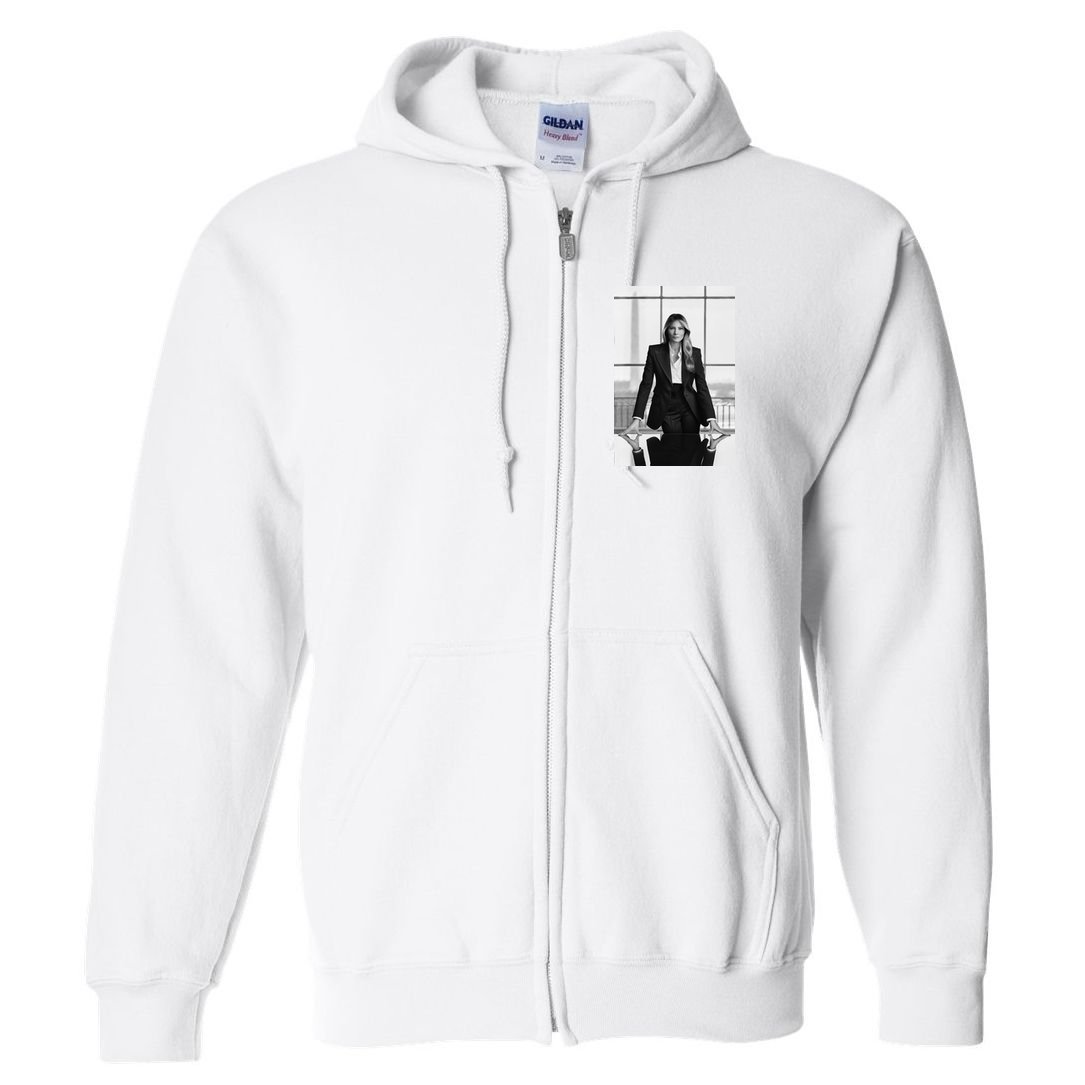 Melania Trump First Lady Official White House Portrait Full Zip Hoodie