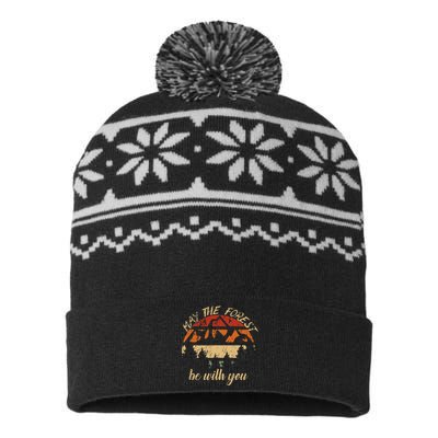 May The Forest Be With You Nature Scientist Earth Day Hikers USA-Made Snowflake Beanie