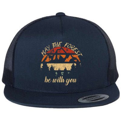 May The Forest Be With You Nature Scientist Earth Day Hikers Flat Bill Trucker Hat