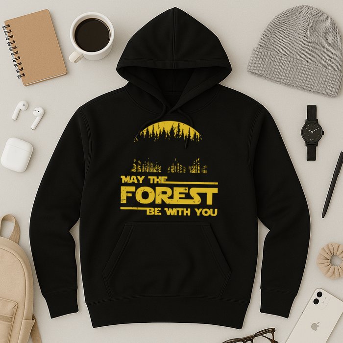 May The Forest Be With You Camping Gifts Scifi Nerd Hoodie