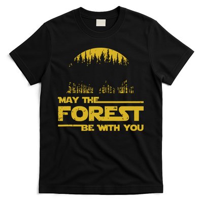 May The Forest Be With You Camping Gifts Scifi Nerd T-Shirt