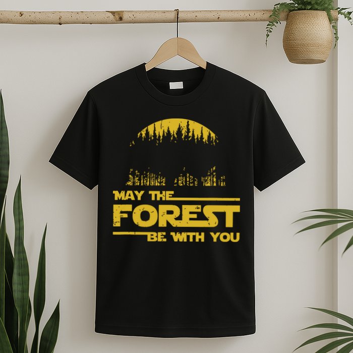 May The Forest Be With You Camping Gifts Scifi Nerd T-Shirt