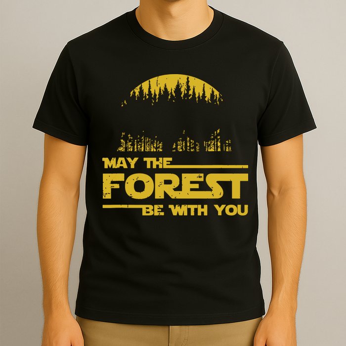 May The Forest Be With You Camping Gifts Scifi Nerd T-Shirt