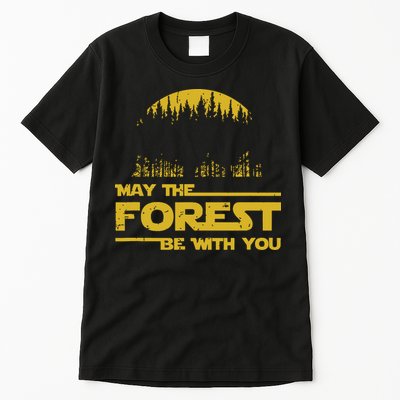 May The Forest Be With You Camping Gifts Scifi Nerd Tall T-Shirt
