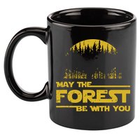 May The Forest Be With You Camping Gifts Scifi Nerd 11oz C Handle Ceramic Mug
