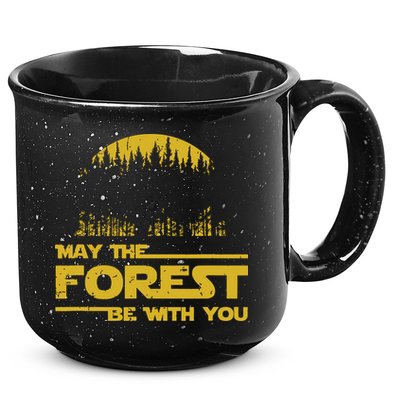 May The Forest Be With You Camping Gifts Scifi Nerd 15oz Campfire Ceramic Mug