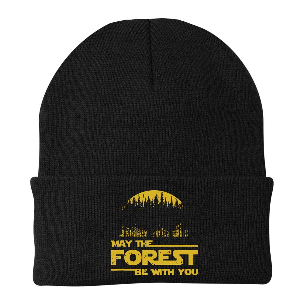 May The Forest Be With You Camping Gifts Scifi Nerd Beanie