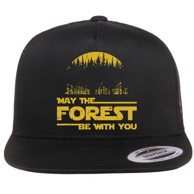 May The Forest Be With You Camping Gifts Scifi Nerd Flatbill Hat
