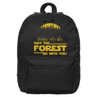May The Forest Be With You Camping Gifts Scifi Nerd 16 in Basic Backpack