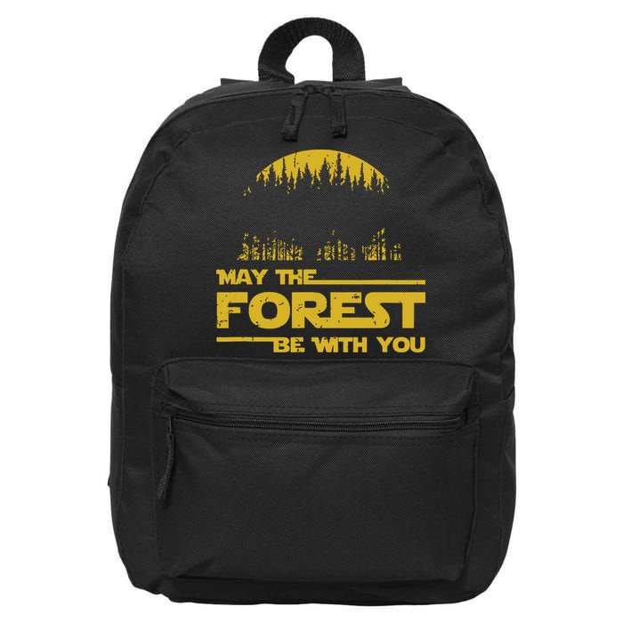 May The Forest Be With You Camping Gifts Scifi Nerd 16 in Basic Backpack