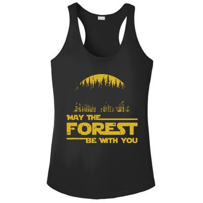 May The Forest Be With You Camping Gifts Scifi Nerd Ladies PosiCharge Competitor Racerback Tank