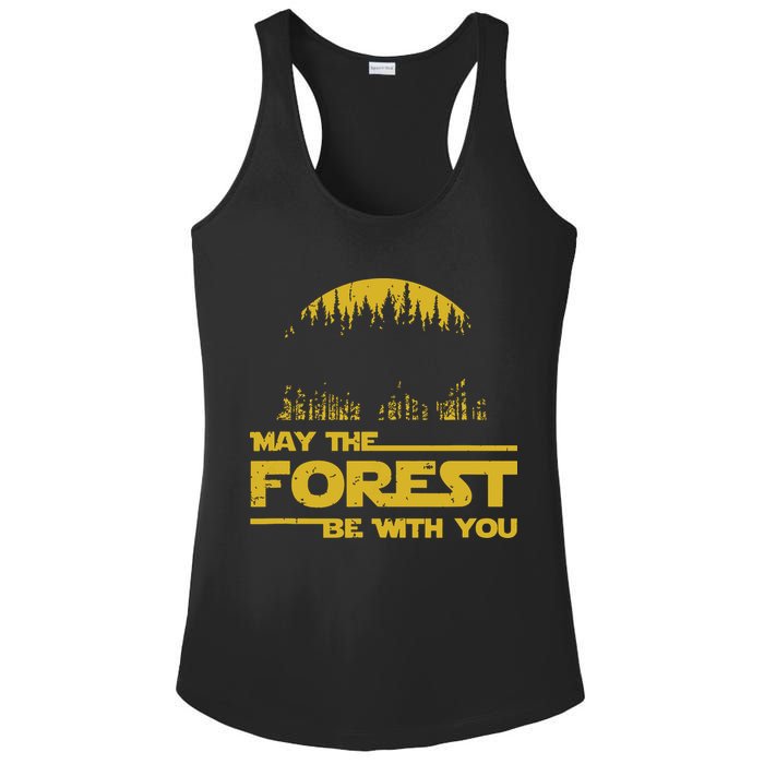May The Forest Be With You Camping Gifts Scifi Nerd Ladies PosiCharge Competitor Racerback Tank