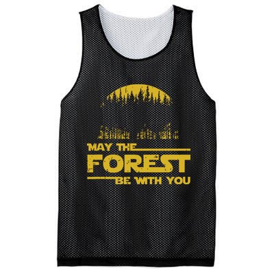 May The Forest Be With You Camping Gifts Scifi Nerd Mesh Reversible Basketball Jersey Tank