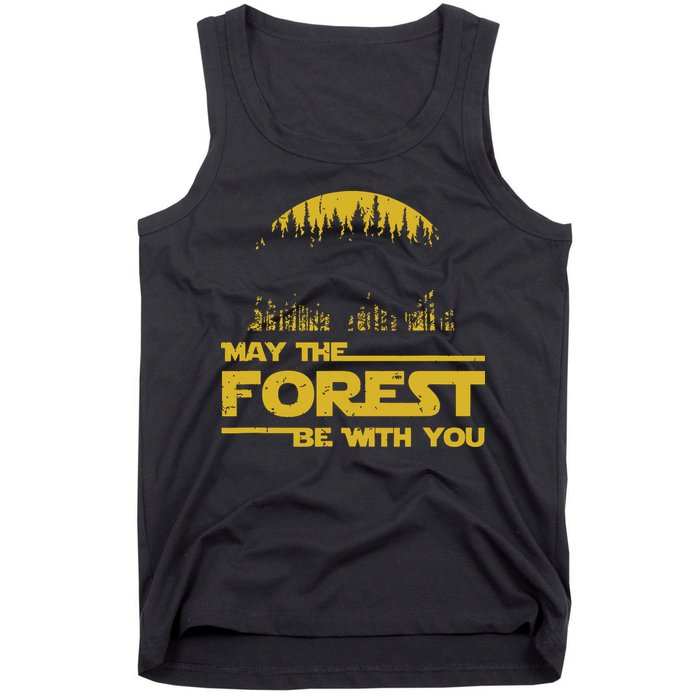 May The Forest Be With You Camping Gifts Scifi Nerd Tank Top