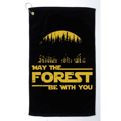 May The Forest Be With You Camping Gifts Scifi Nerd Golf Towel