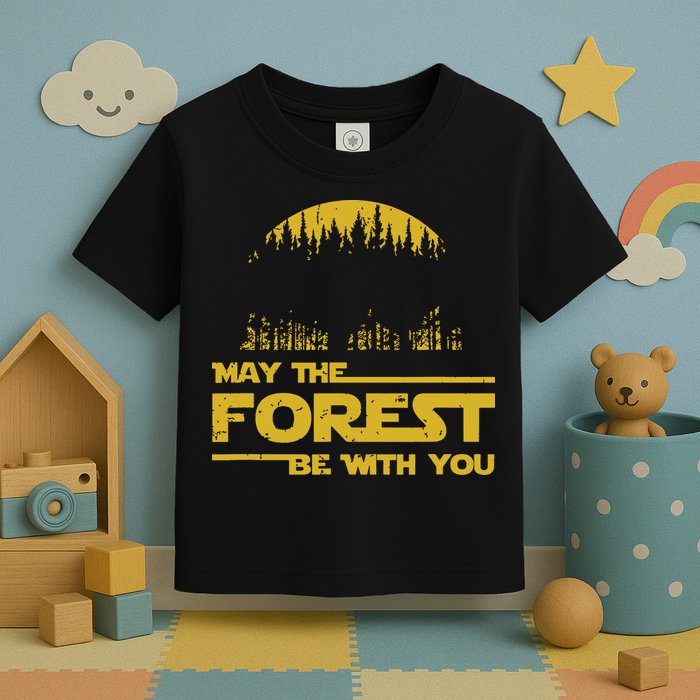 May The Forest Be With You Camping Gifts Scifi Nerd Toddler T-Shirt