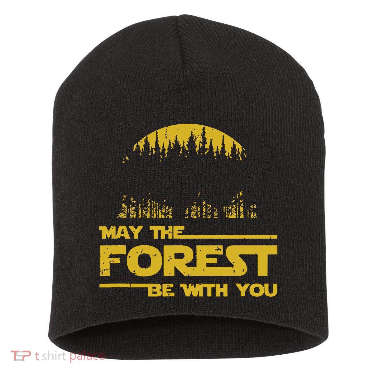 May The Forest Be With You Camping Gifts Scifi Nerd Short Acrylic Beanie