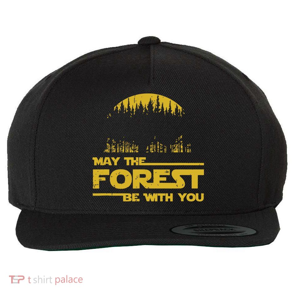 May The Forest Be With You Camping Gifts Scifi Nerd Wool Snapback Cap