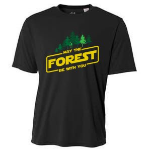 May The Forest Be With You Funny Earth Day Camping Space Pun Cooling Performance Crew T-Shirt